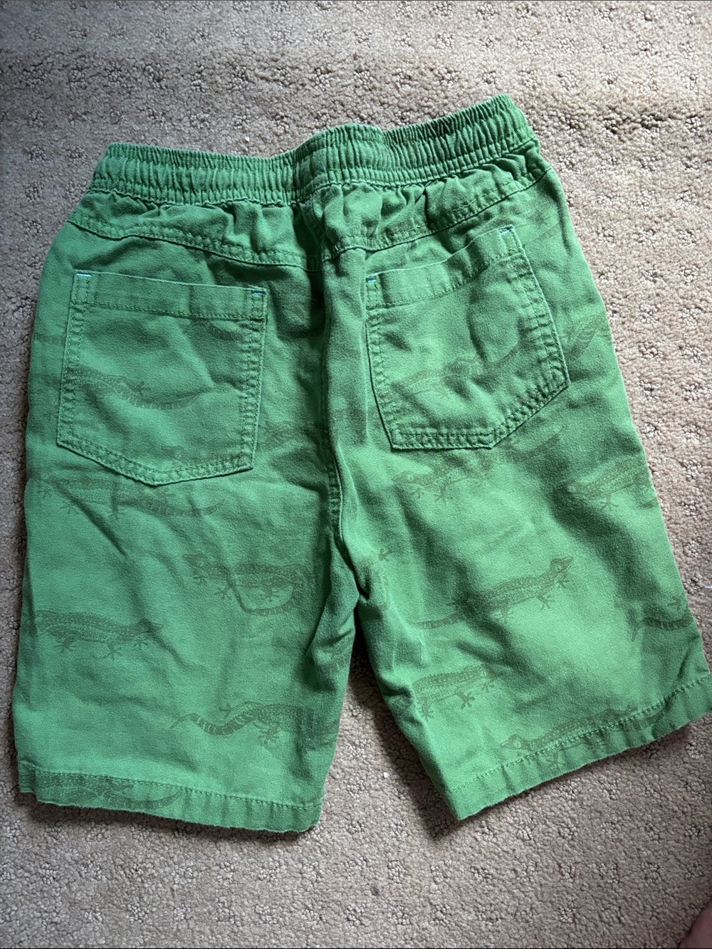 Boden kids Green Drawstring Shorts with animal Print - Picture 2 of 5